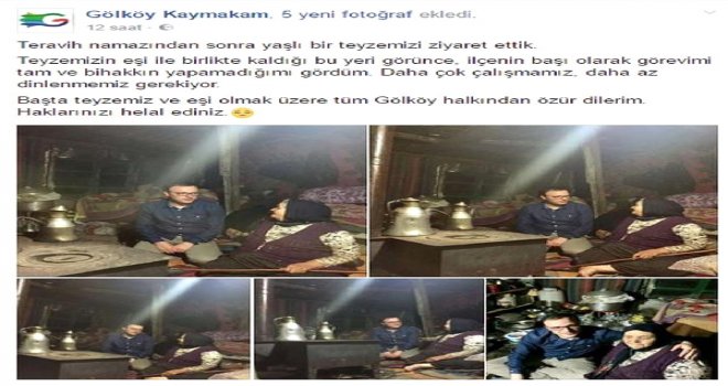 Kaymakam, Sosyal Medyadan Fotoğraf Paylaşıp, İlçe Halkından Özür Diledi