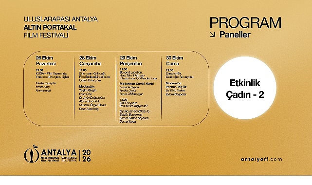 Altın Portakal panel, forum, söyleşi ve atölyelere ev sahipliği yapacak