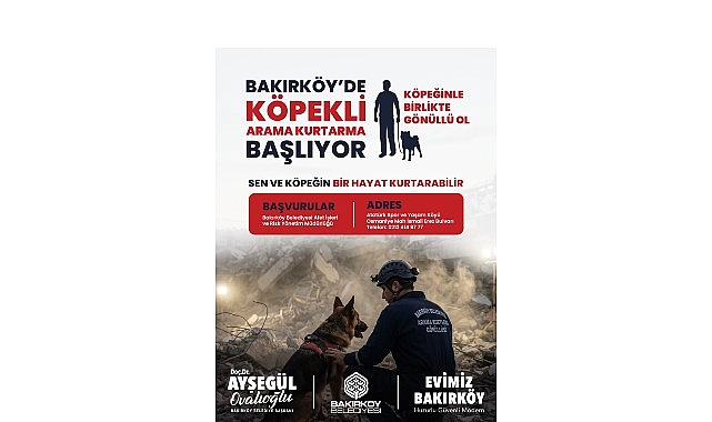 Bakırköy'de Köpekli Arama Kurtarma Gönüllüleri Aranıyor
