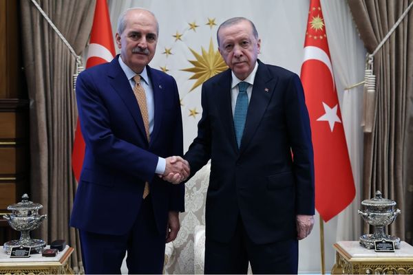 Cumhurbaşkanı Erdoğan, TBMM Başkanı Kurtulmuş’u kabul etti Cumhurbaşkanı Erdoğan, TBMM Başkanı Kurtulmuş’u kabul etti