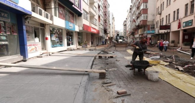 Fatsa'da Baskı Beton Kaldırım ve Yol Çalışmaları
