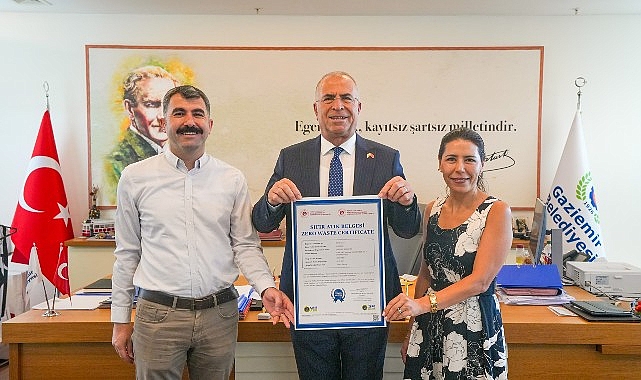 Gaziemir Belediyesi'nin çevreci çalışmalarına Sıfır Atık Belgesi