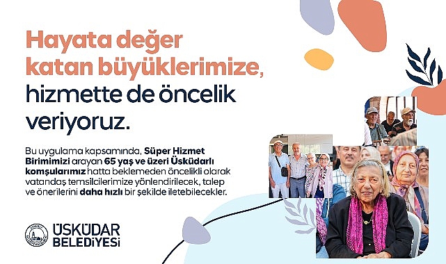 Üsküdar Belediyesi'nden 65 Yaş ve Üzeri Komşulara Öncelikli Hizmet