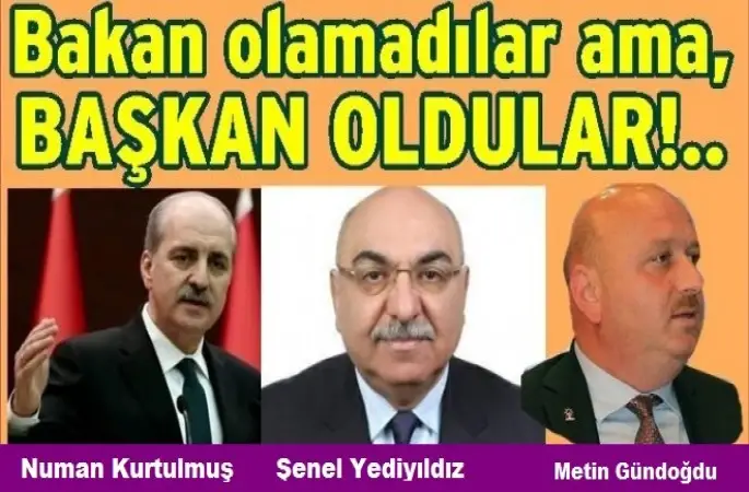 Ordu’lu Milletvekilleri başkan oldular..