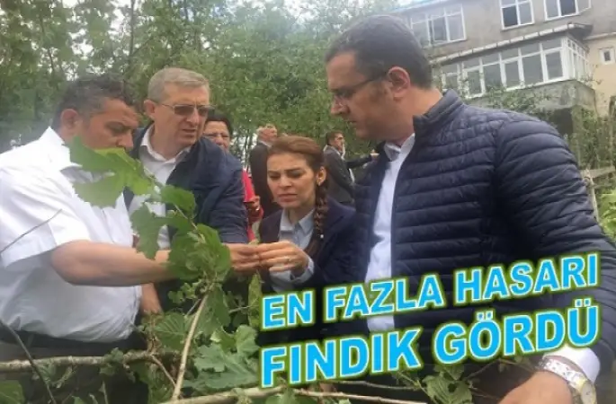 OLUŞAN HASARI YERİNDE İNCELEDİ