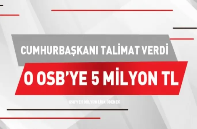 Ünye Osb İçin 5 Milyon Lira