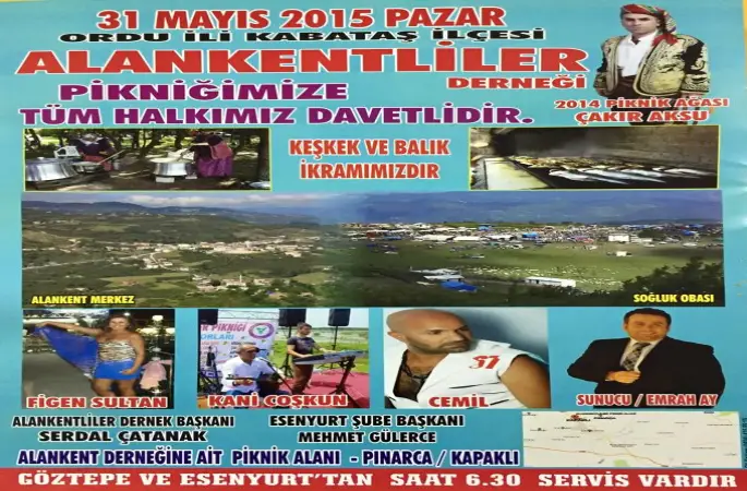 Alankentlilerden Kendi Arazisinde Piknik şölenine davet