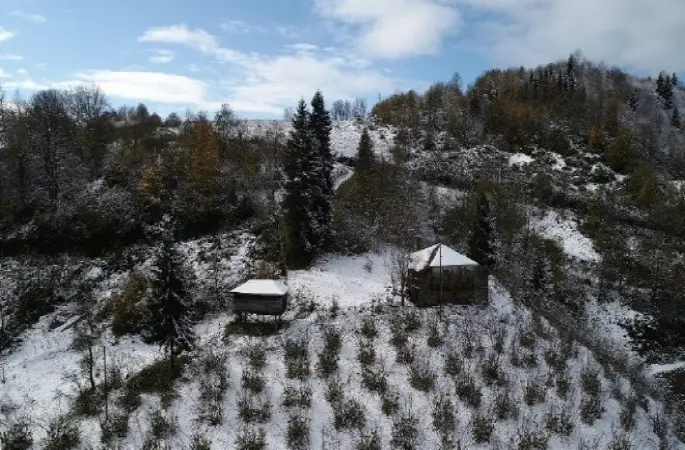 Kar yağışı yerini güneşli havaya bıraktı