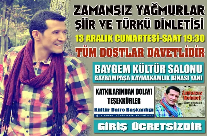 Zamansız Mehmetten ilk solo şiir dinletisi