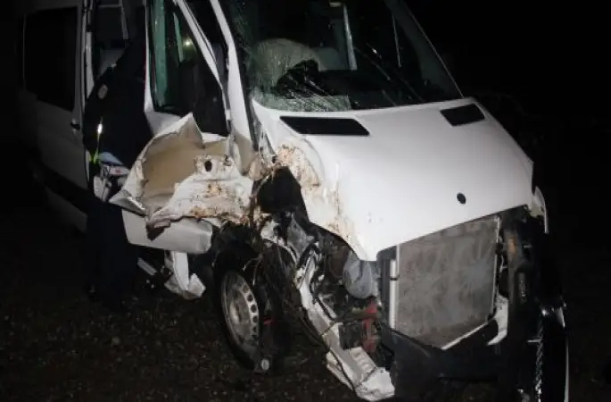 Tur Minibüsü Kaza Yaptı  12 Yaralı