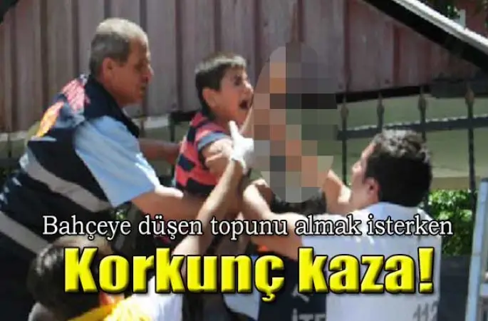 Topu almak isterken eline demir korkuluk saplandı