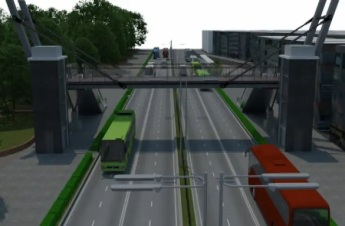 Asansörlü Ve Yürüyen Merdivenli Üst Geçit