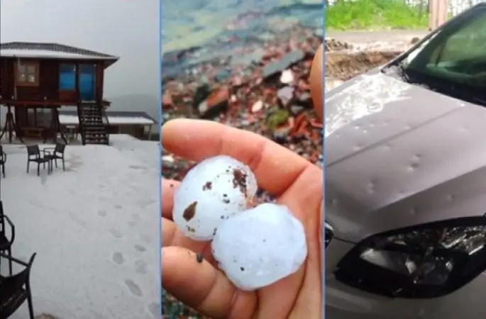 Ordu’daki dolu yağışı 10 kişiyi yaraladı