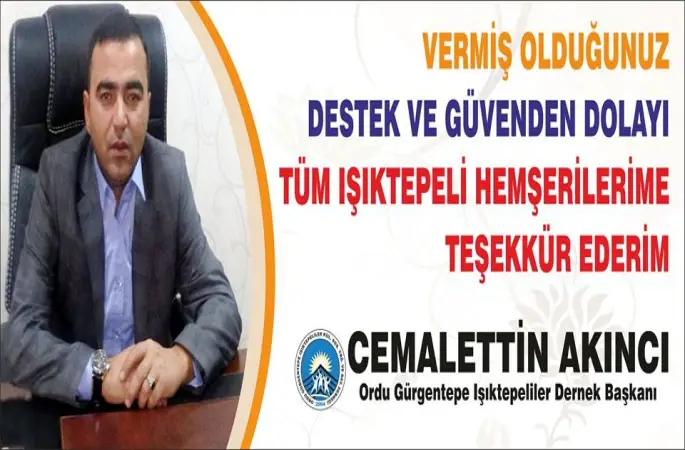 Cemalettin AKINCI Işıktepe dernek başkanı oldu.