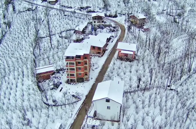 Korgan Çamlı Mahallesi'nde Kış Güzelliği