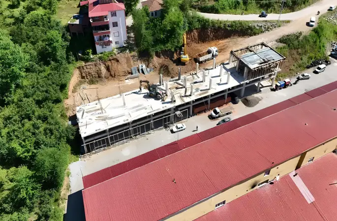 Korgan Sanayi Sitesinde Yeni Dükkan İnşaatları Hızla İlerliyor