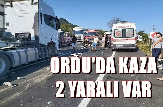 Ordu-Ulubey yolunda tır patpata çarptı.