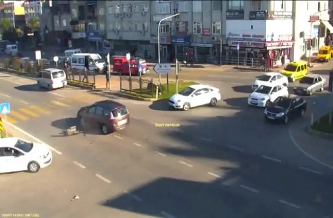 Ordu'daki Trafik Kazaları Mobese Kamerasında