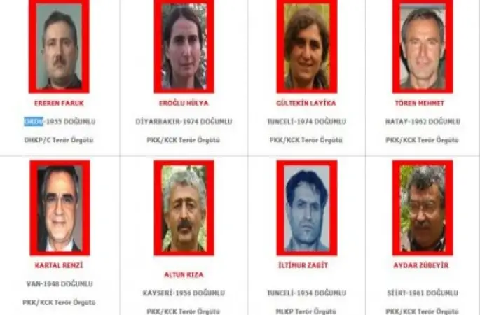 Ordulu Terörist Kırmızı Listede