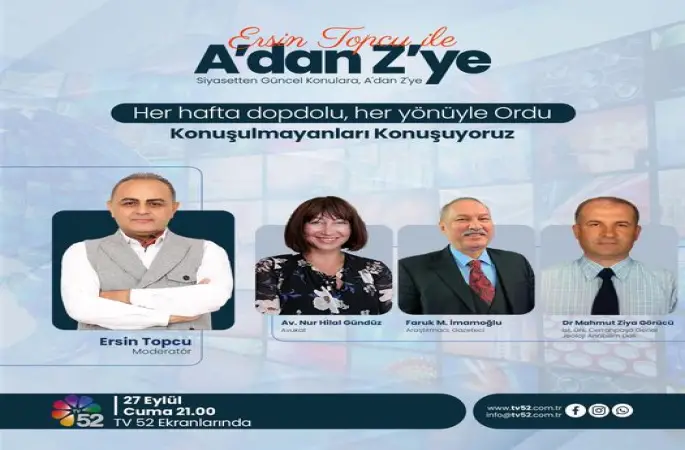 TV52’nin “A’dan Z’ye” Programında Ordu’da Yapılan Siyanürlü Maden Arama Çalışmaları Tartışıldı